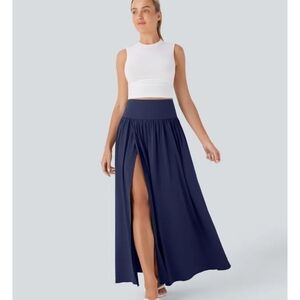 Halara Size L Breezeful High Waisted 2-in-1 Flowy Quick Dry Maxi blue skirt NWT